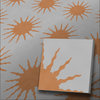Muster Sonne grau orange Steinöl
