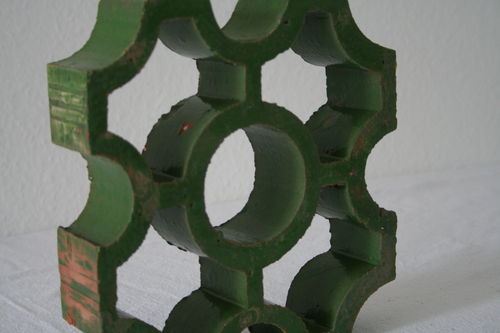 Formziegel Dekor Kette grün glasiert