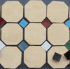 Cotto Bodenplatte oktogonal mit Einleger - 10cm