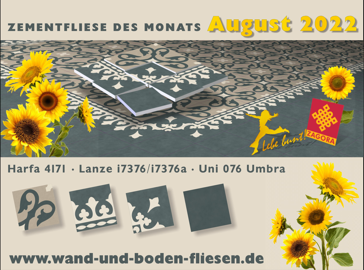 ZF-4171-Zementfliesen_Harfa-weiss-beige-gruen_Jugendstil-2022-August_werbung