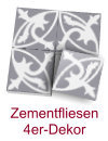 Zementfliesen 4er-Dekor